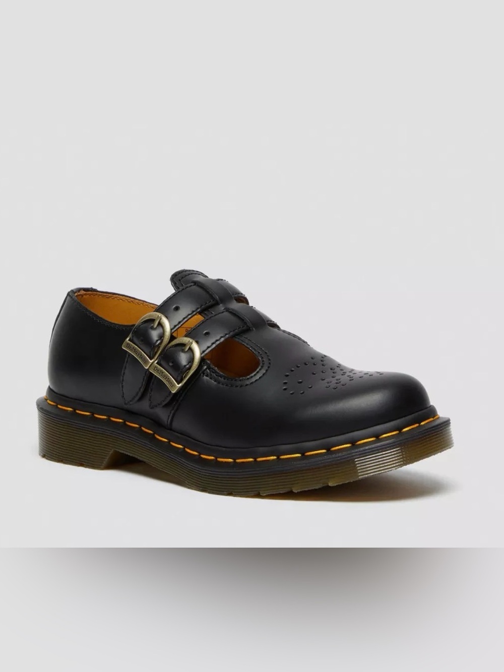 Dr. Martens women’s 6 Kids 4 Black Double-Strap Smooth Leather 8065 Mary Jane